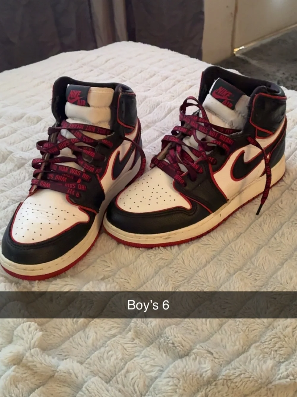 Nike High-Top Sneakers - White, Black & Red